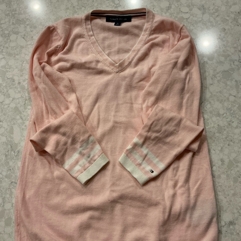 Tommy Hilfiger Light Pink V-Neck Sweater